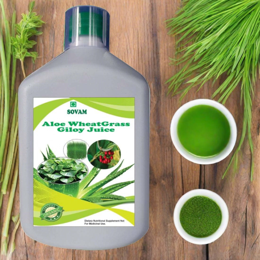 Aloevera Wheatgrass Giloy Juice 1000ml Sovam Ayurveda