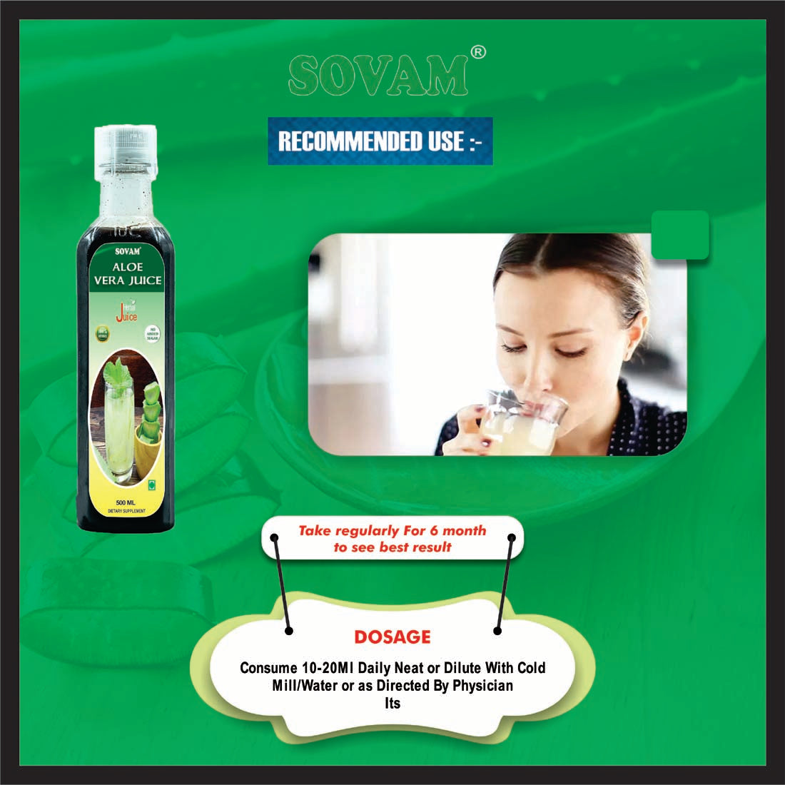 Sovam Aloe Vera 500ml  Juice