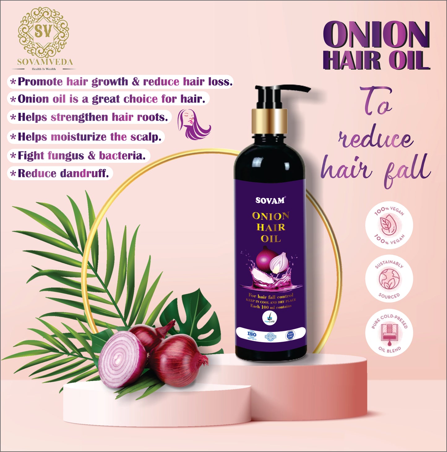 Sovam Onion Hair Oil Combo With Shampoo