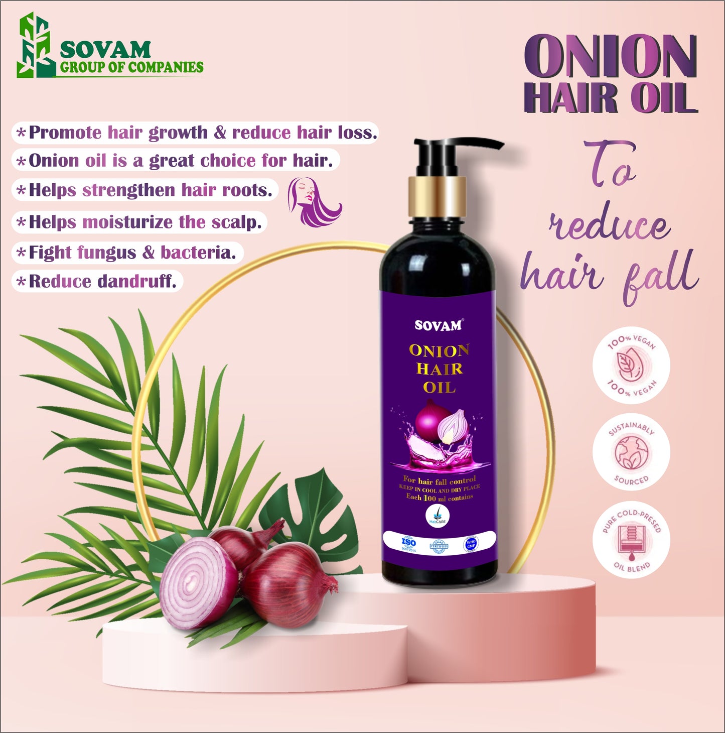 Sovam Onion Hair Oil for Hair Growth 100ml