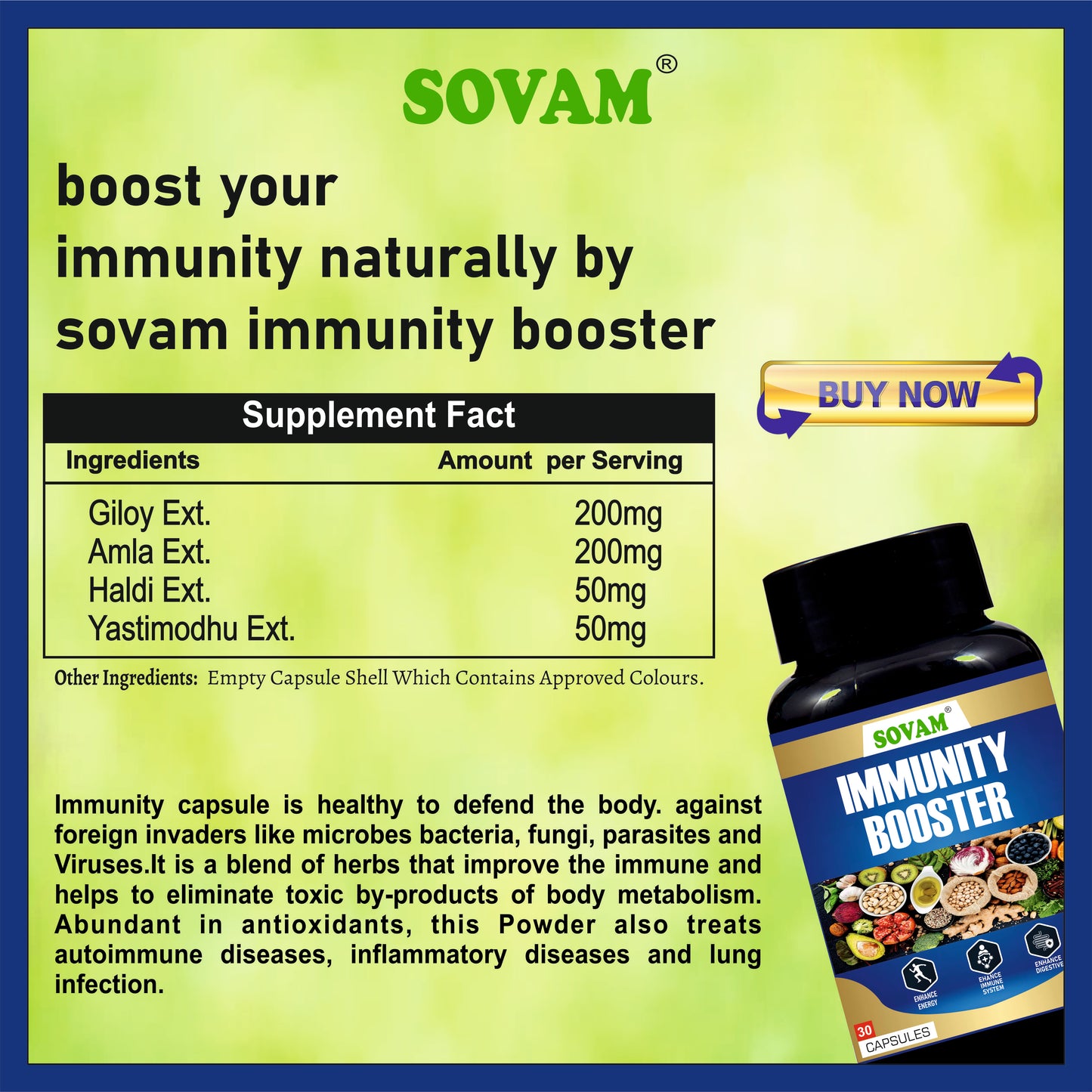 Sovam Immunity Booster 30 Capsules