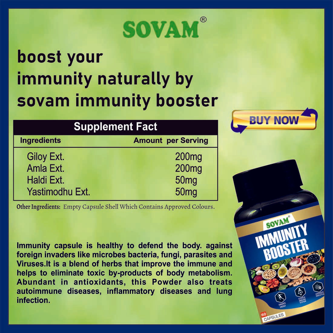 Sovam Immunity Booster 60 Capsules