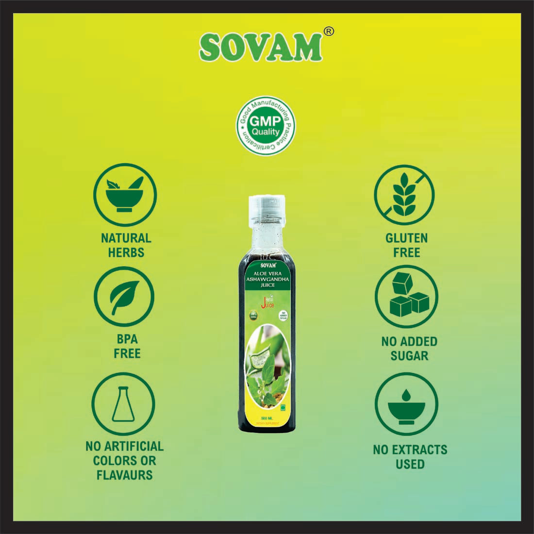 Sovam Aloe Vera Ashwagandha Juice 500 Ml