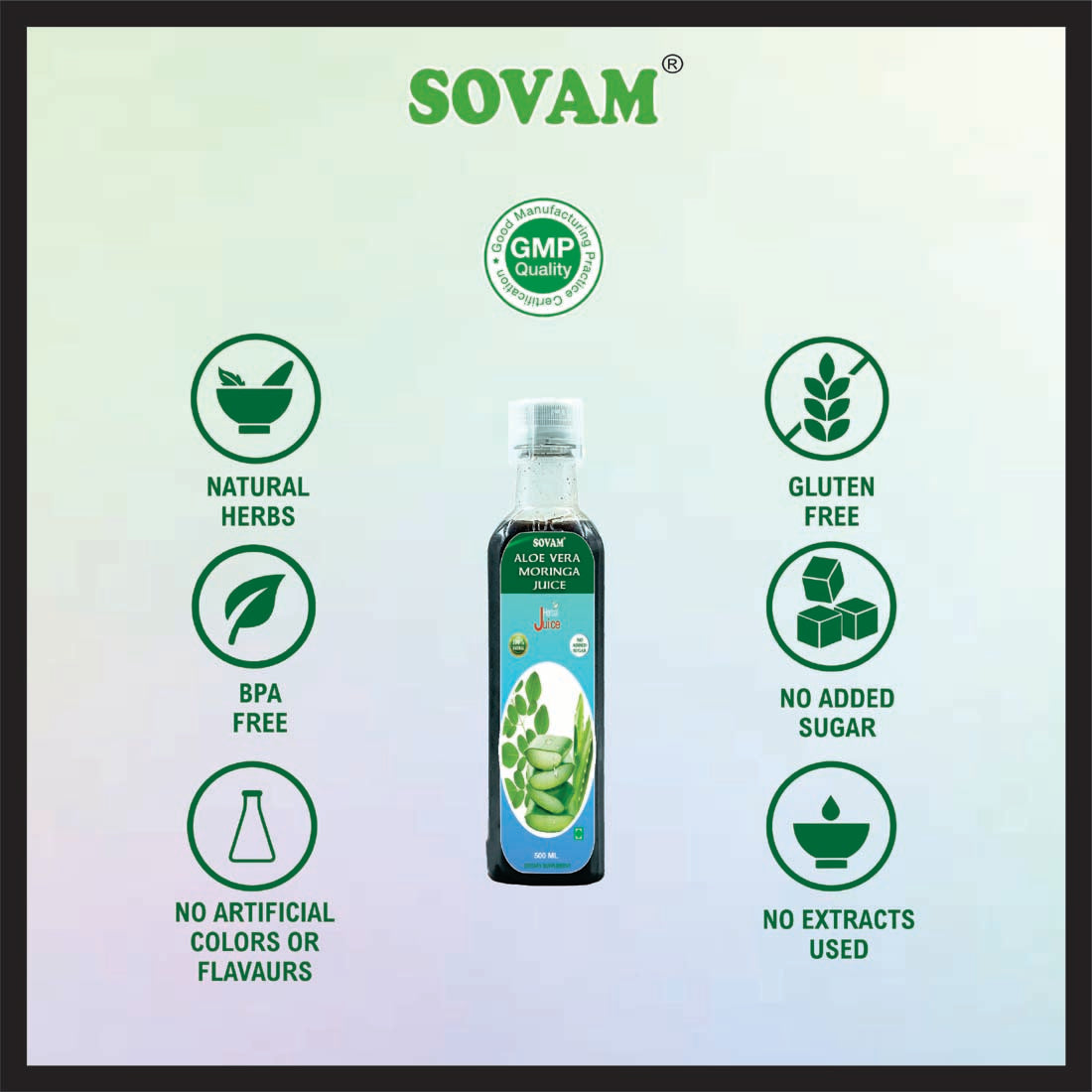 Sovam Aloe Vera Moringa Juice 500 Ml