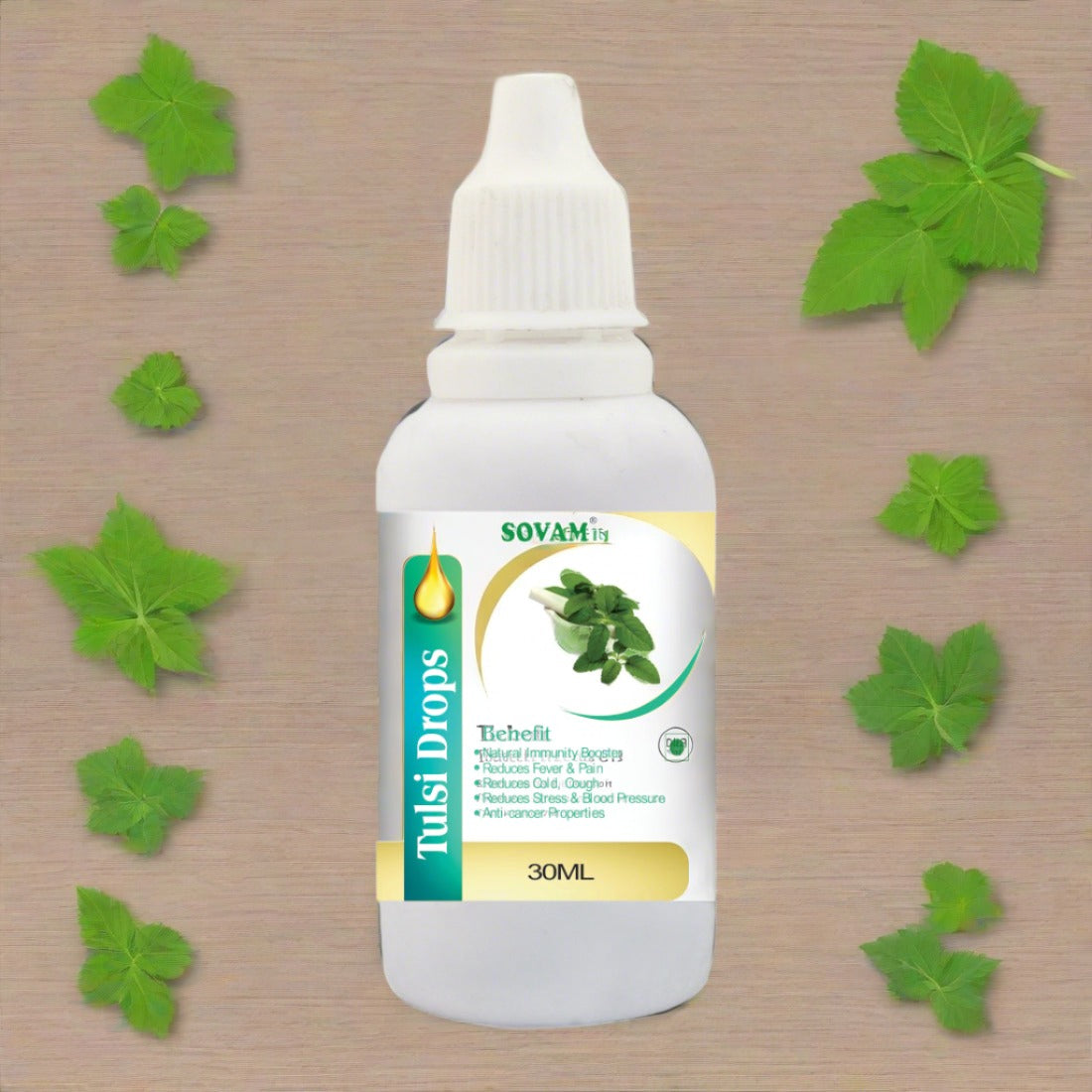 Sovam Tulsi Drops Pure Herbs Used 30Ml