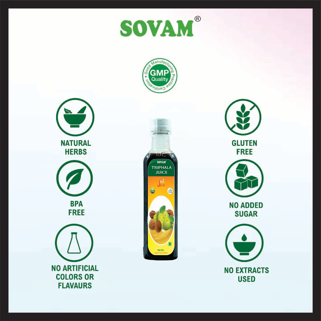 Trifal O Juice 500ml  Ayurvedic Tonic by | Sovam Ayurveda