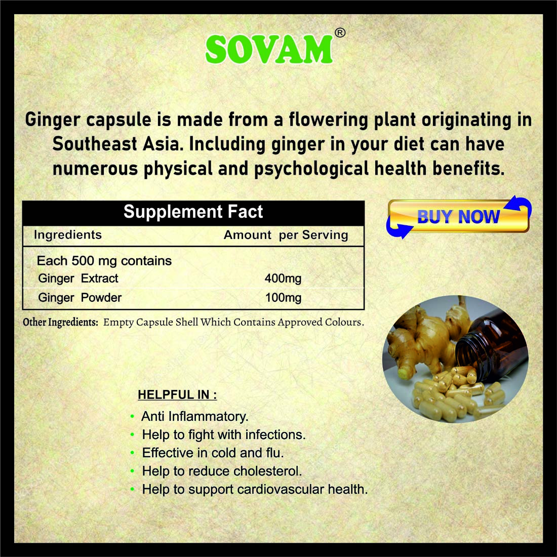 Sovam Ginger 60 Capsules