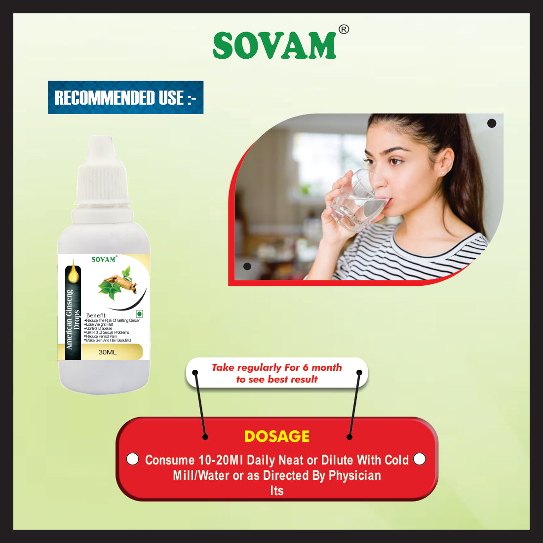 Sovam American Ginseng Liquid Juice Drop