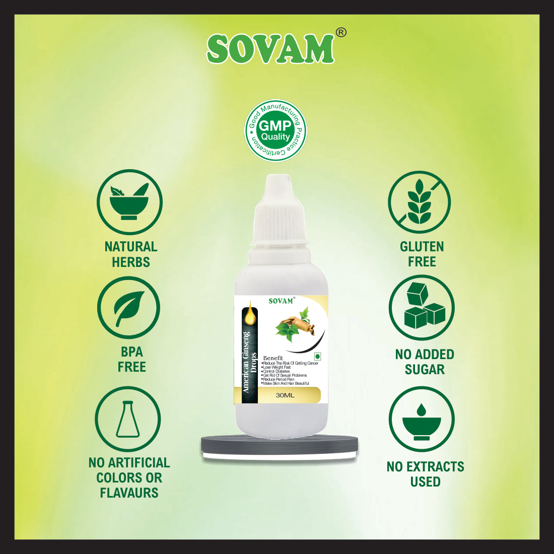 Sovam American Ginseng Liquid Juice Drop