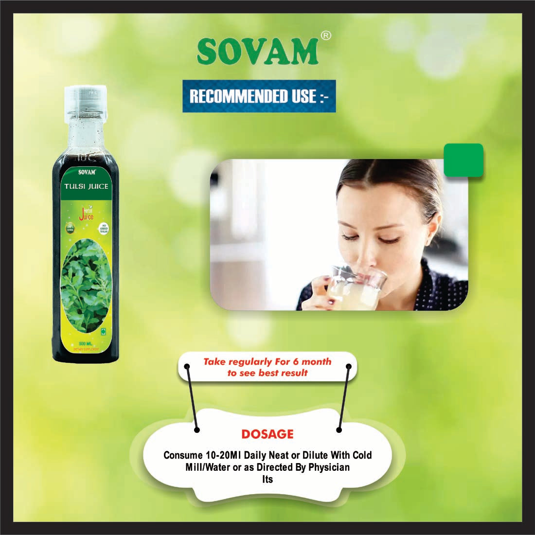 Tulsi  For  Immunity Boosters 500ml - SOVAM AYURVEDA