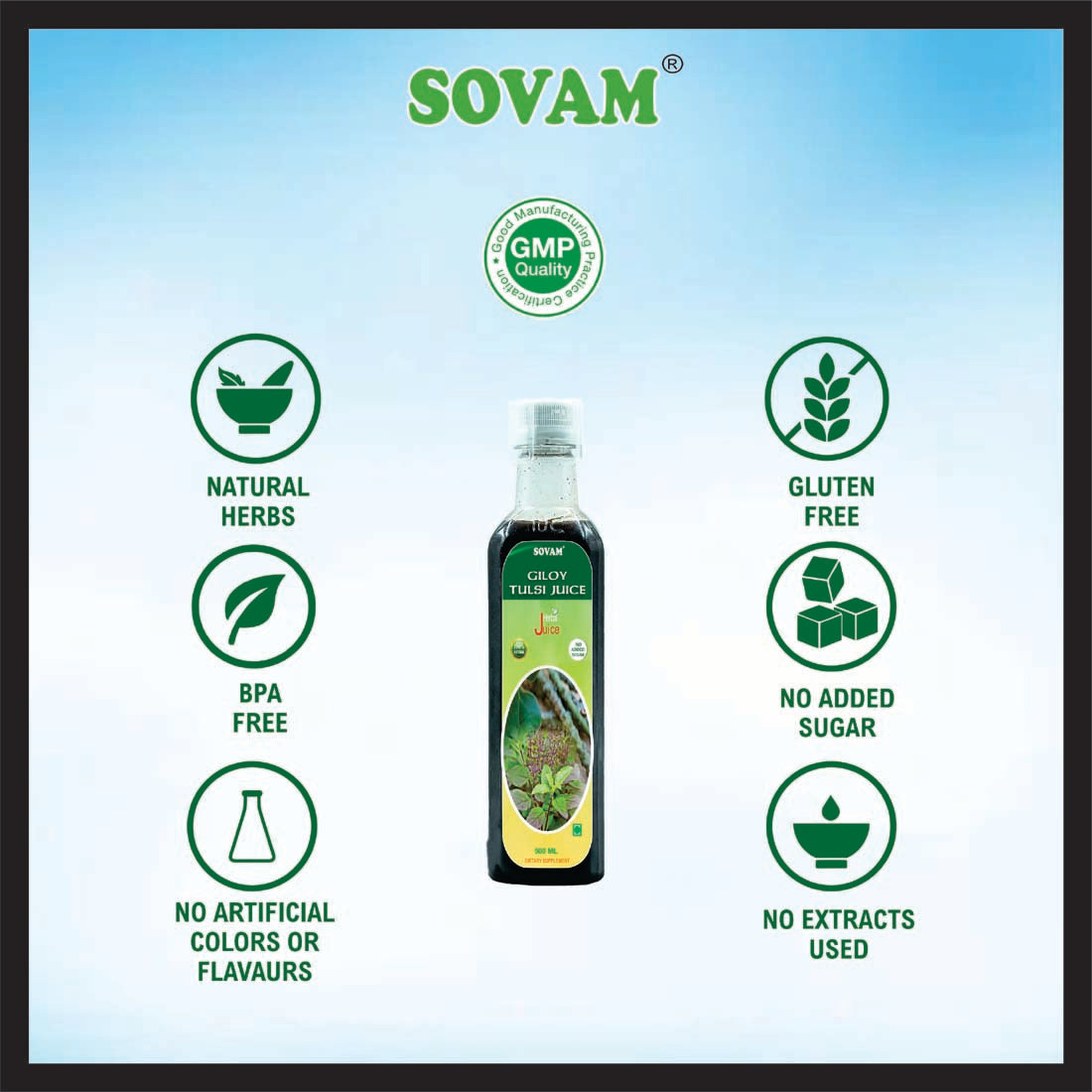 Sovam Giloy Tulsi Juice - Boosts Immunity