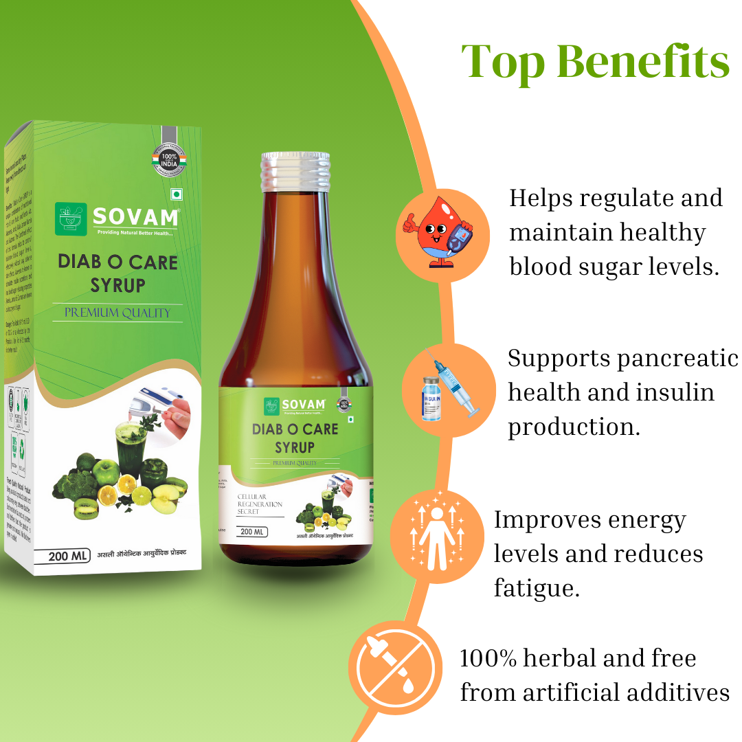 Diab O Care Syrup Ayurvedic diabetes syrup | Sovam ayurveda