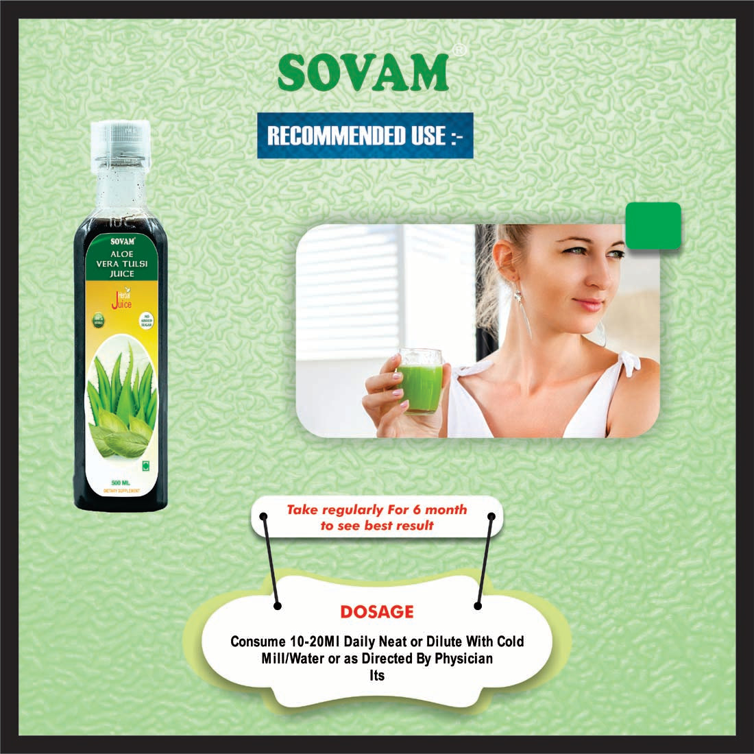 Sovam Aloevera Tulsi 500ml juice