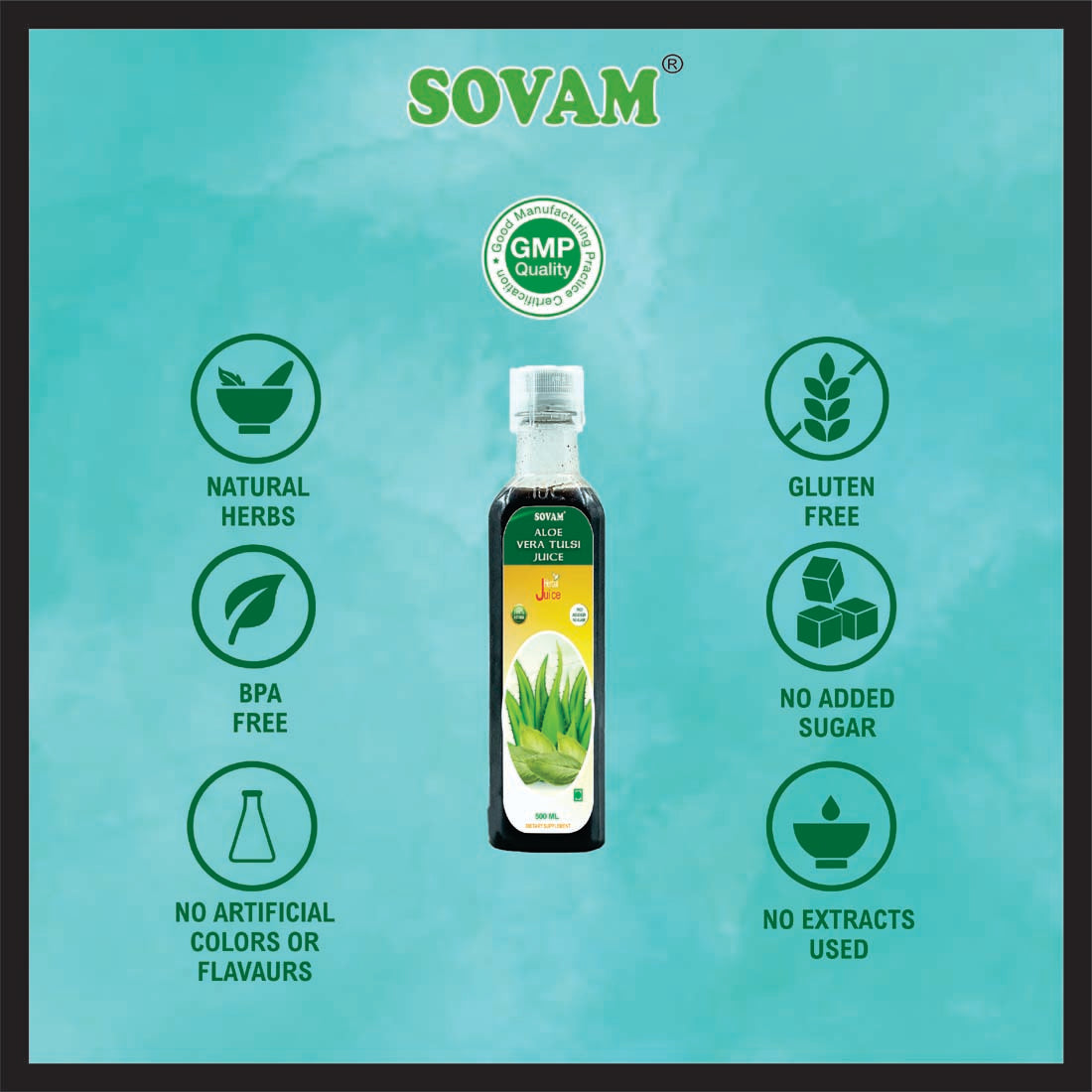 Sovam Aloevera Tulsi 500ml juice