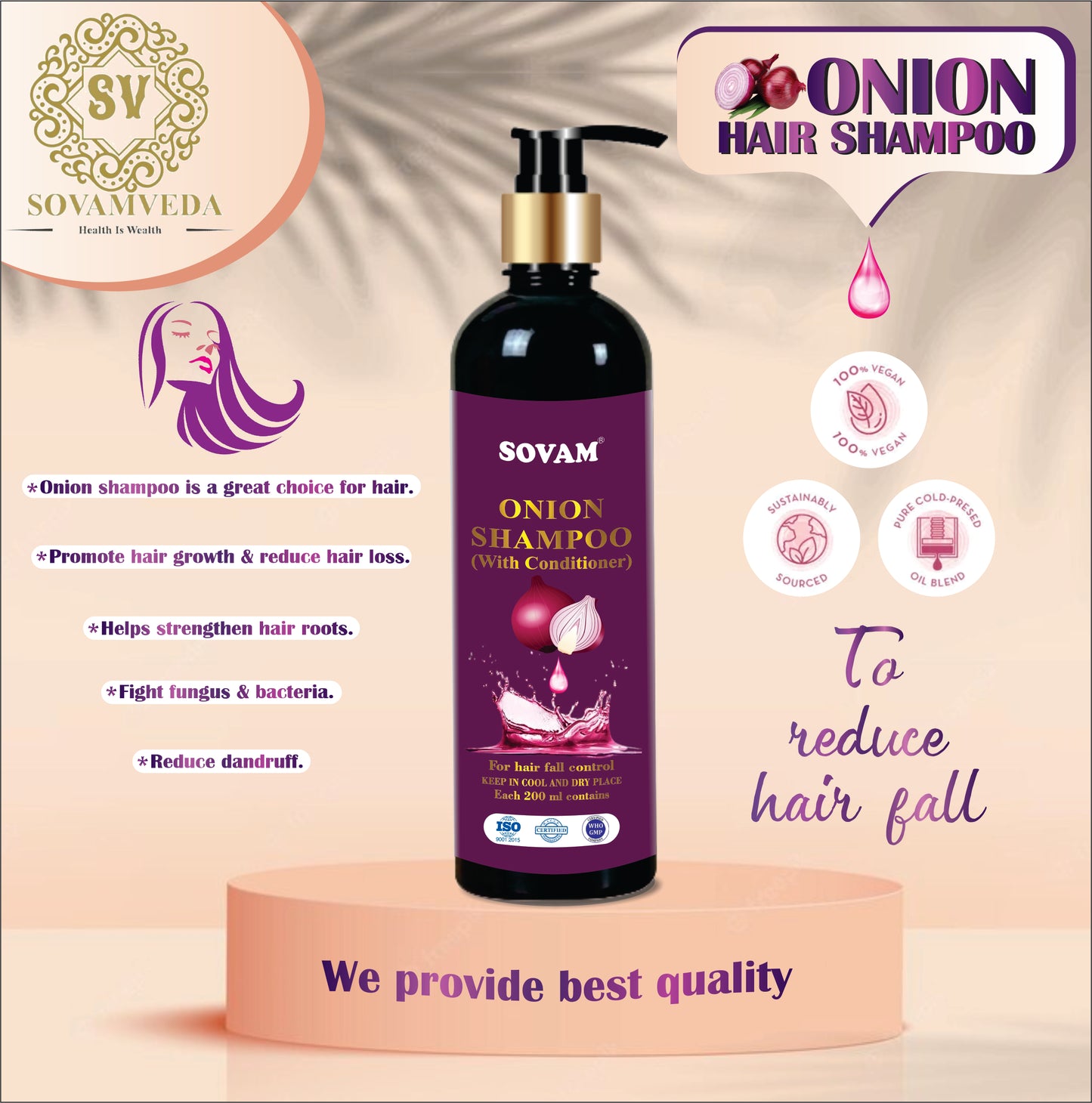 Sovam Onion Hair Oil Combo With Shampoo