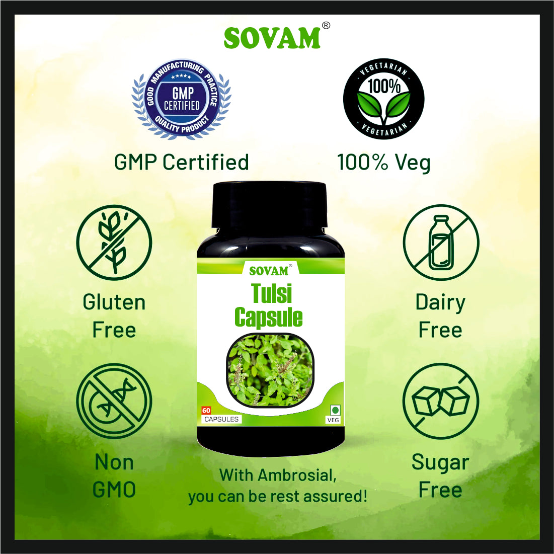 Sovam Organic Tulsi 60 Capsules