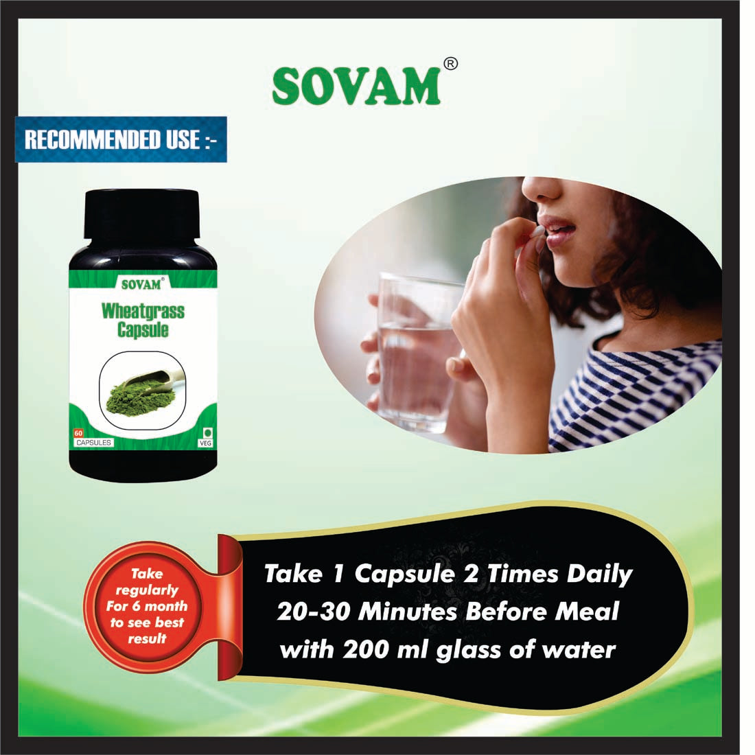 Sovam Wheatgrass 60 Capsules