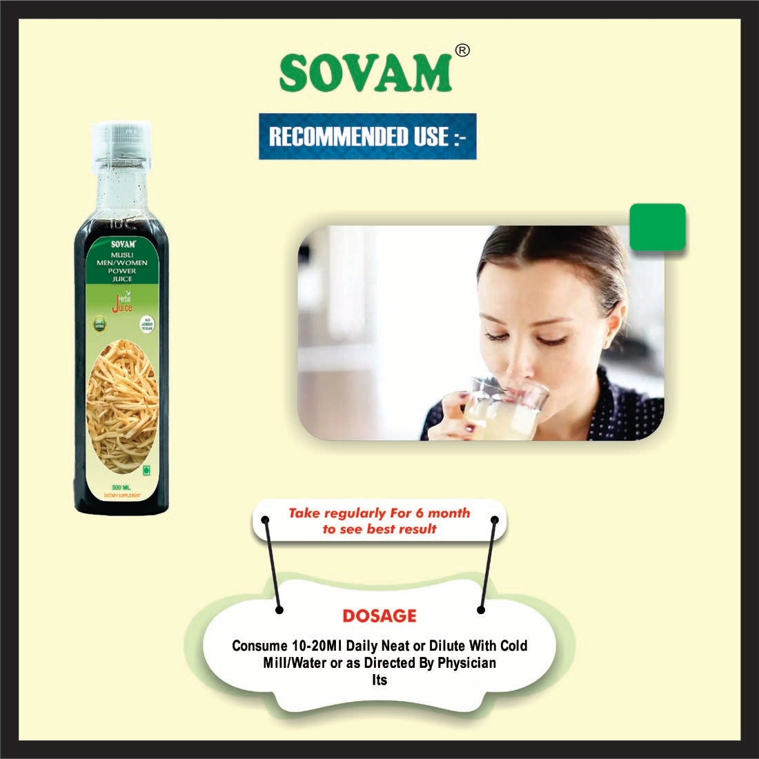 Sovam Men & Women Power Musli Juice 500 Ml