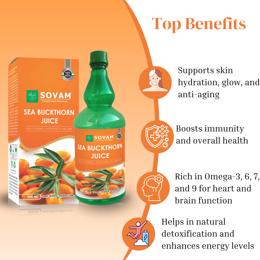 seabuckthorn juice 500Ml Ayurvedic health tonic | Sovam Ayurveda