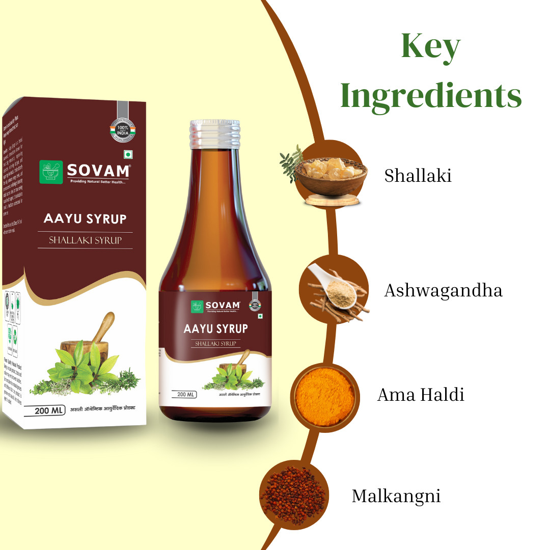 Aayu Syrup Shallaki Syrup Ayurvedic health tonic| Sovam Ayurveda