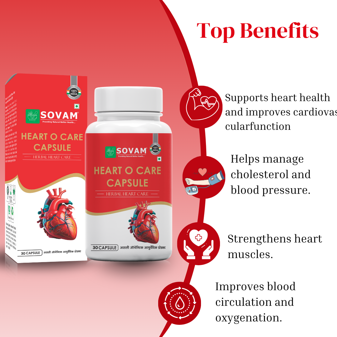 Heart O Care Capsule 30 pc Ayurvedic Medicine | Sovam Ayurveda