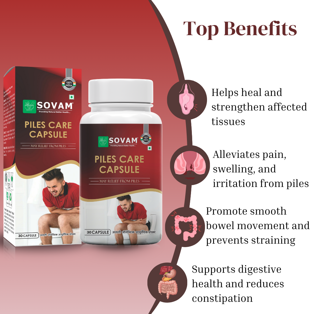 Pilo O Care Capsule Ayurvedic Medicine 30 Capsules | Sovam Ayurveda