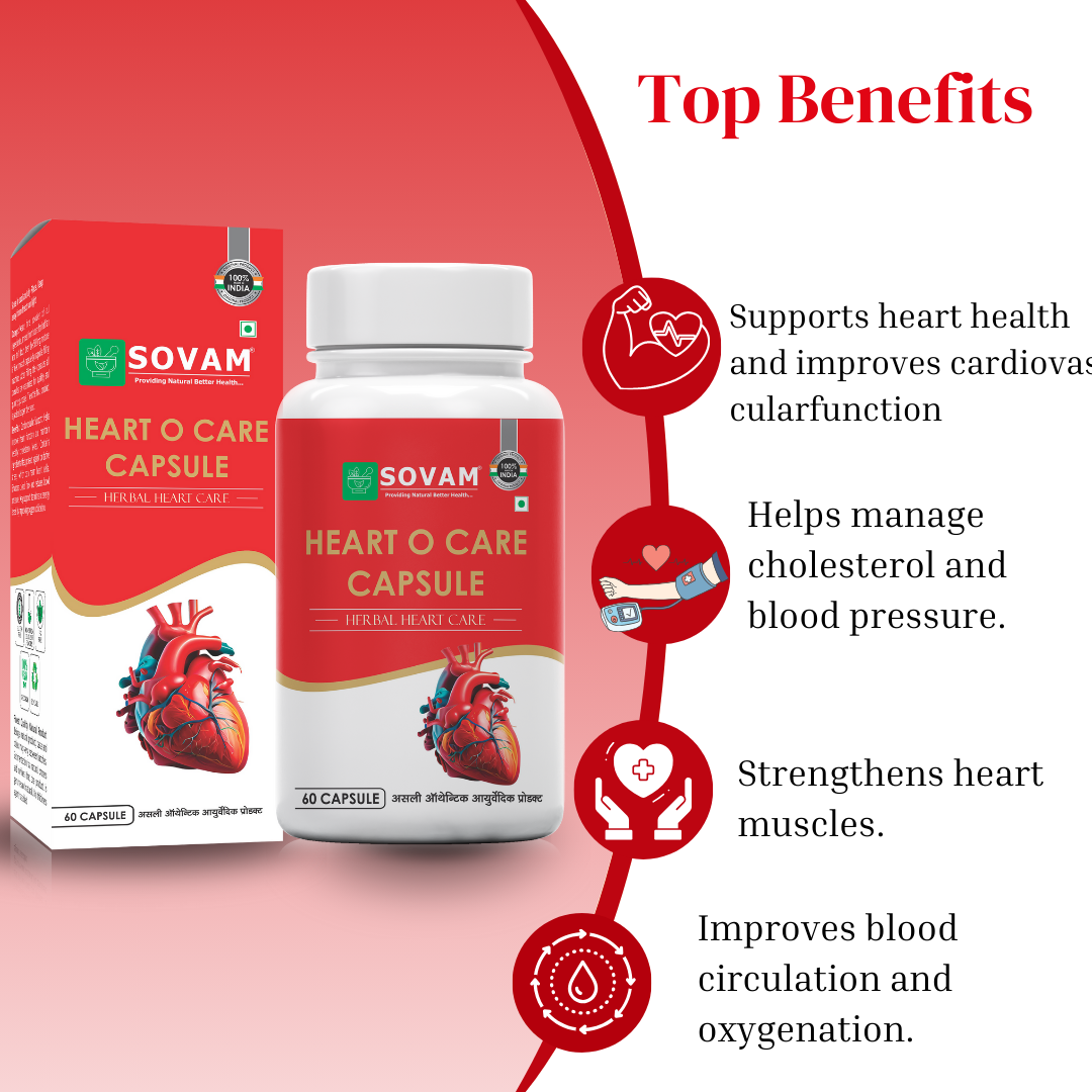 Heart O Care Capsule 60 pc Ayurvedic Medicine | Sovam Ayurveda