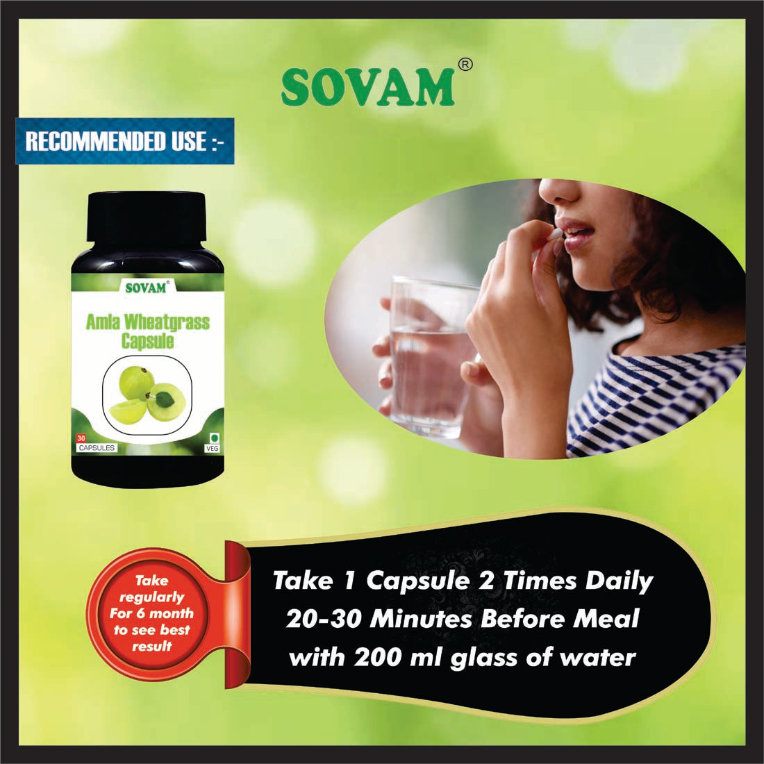 Sovam Amla Wheatgrass 30 capsules