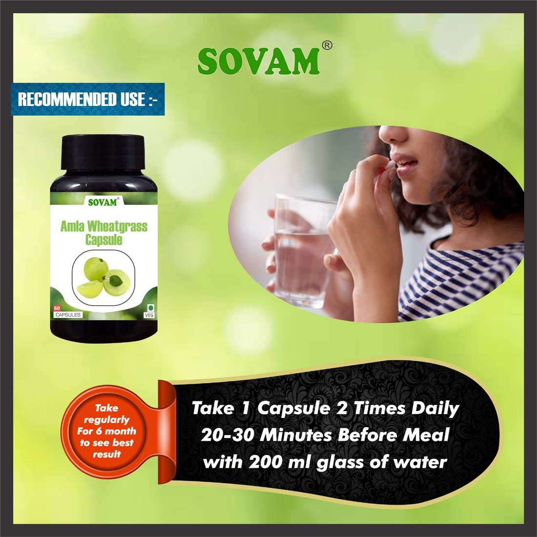 Sovam Amla Wheatgrass 60 capsules