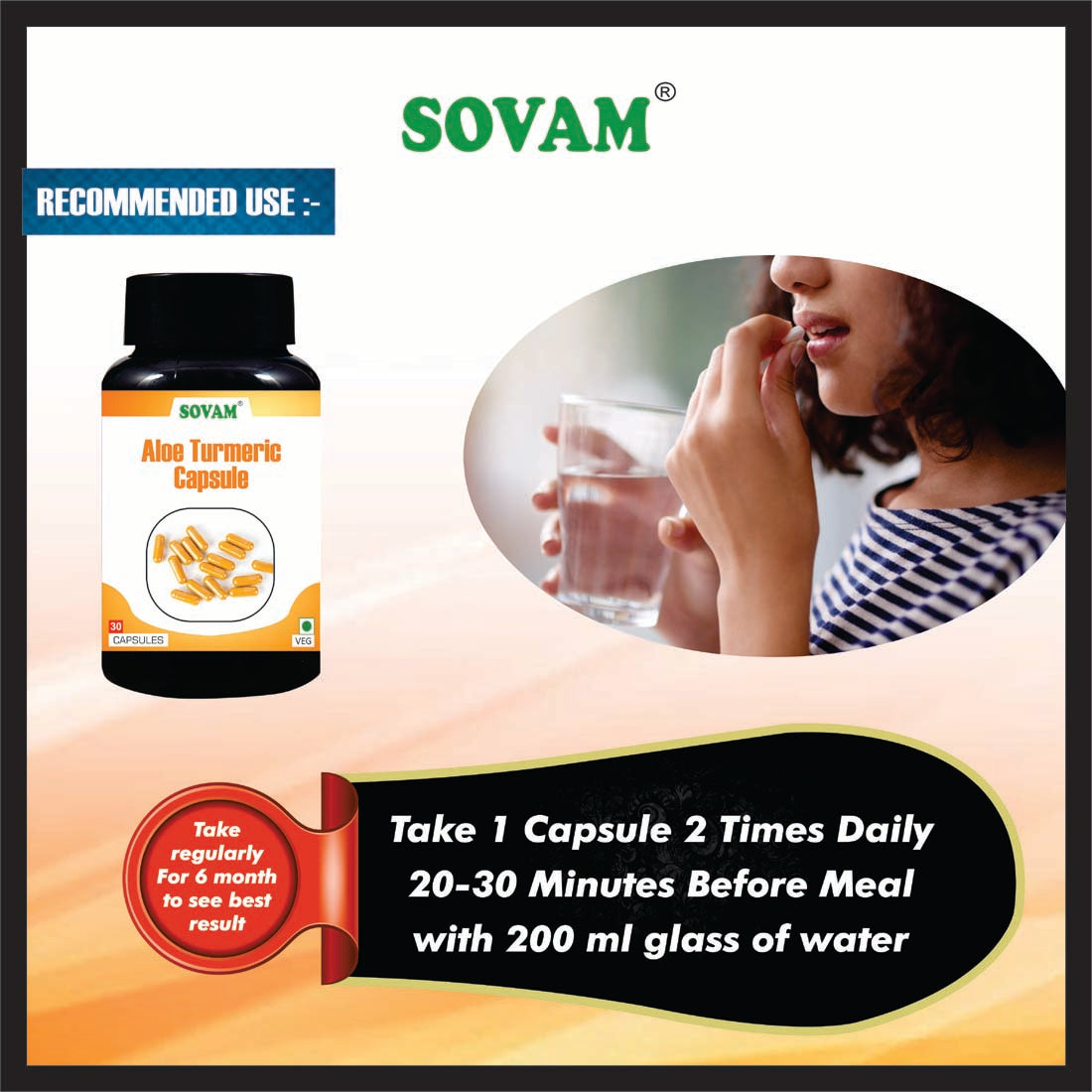 Sovam Aloevera Turmeric 30 Capsules