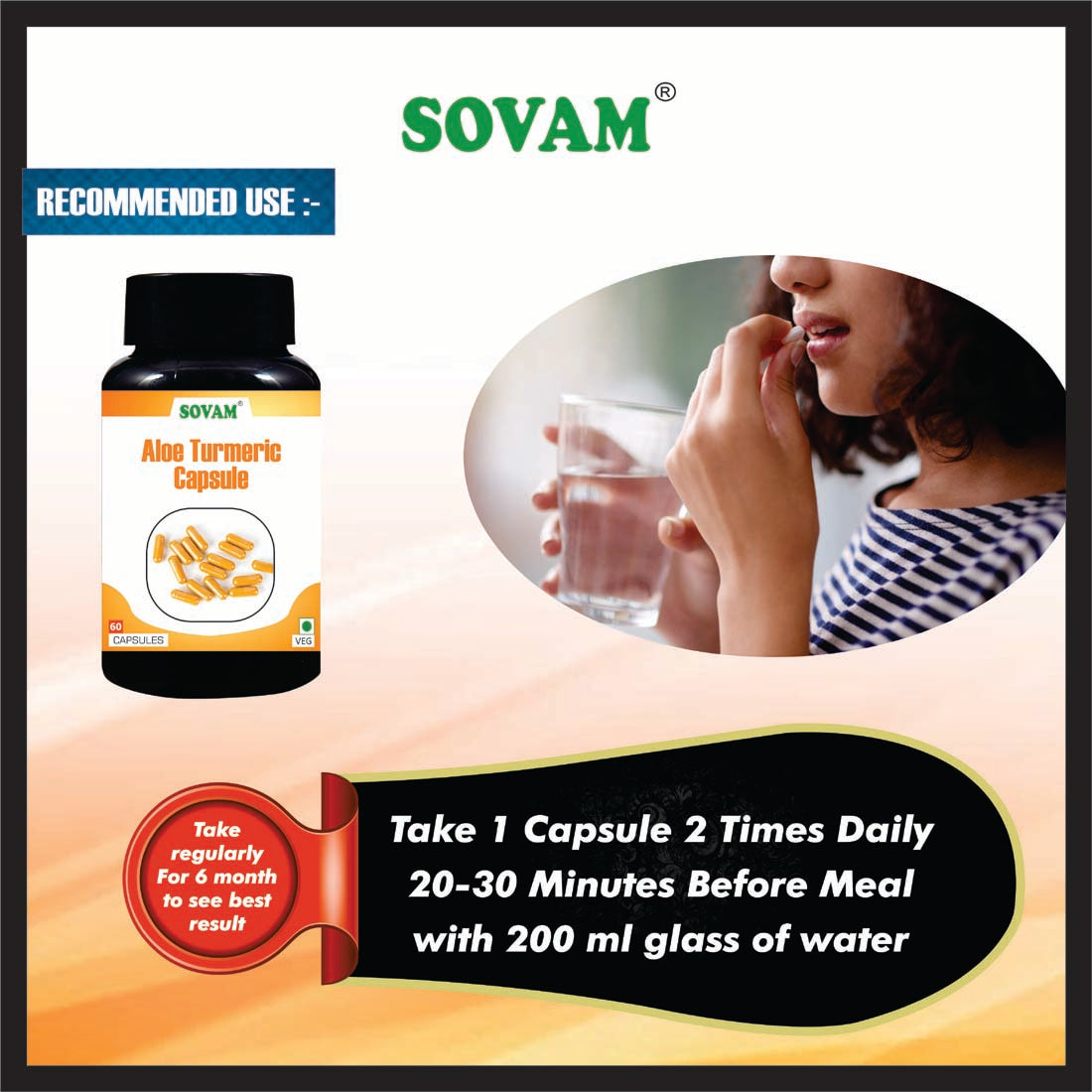 Sovam Aloevera Turmeric 60 Capsules |