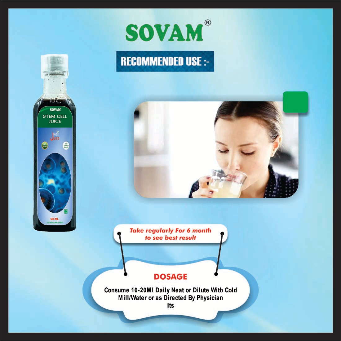 Stem Cell Juice, 500ml Ayurvedic Tonic | Sovam Ayurveda