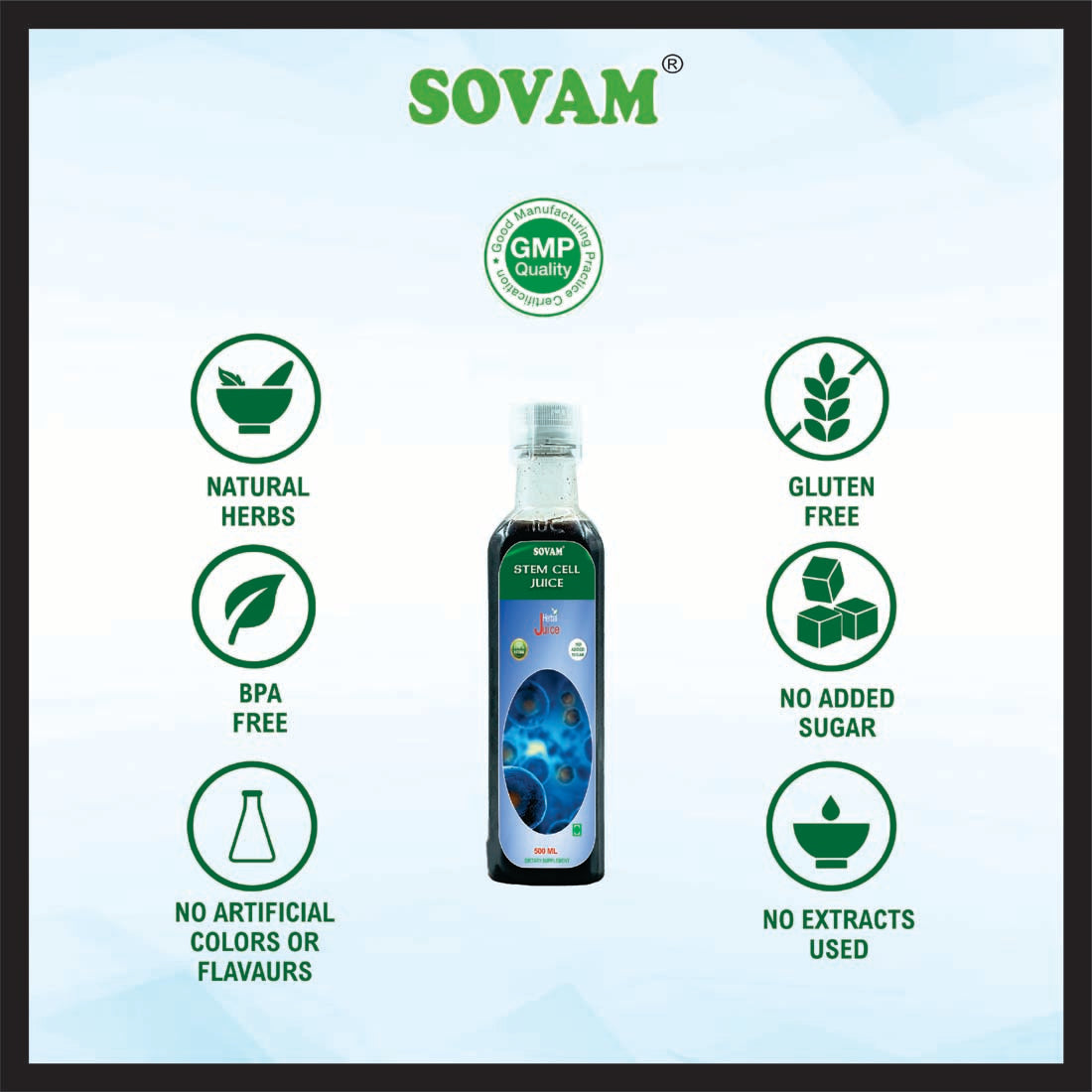 Stem Cell Juice, 500ml Ayurvedic Tonic | Sovam Ayurveda