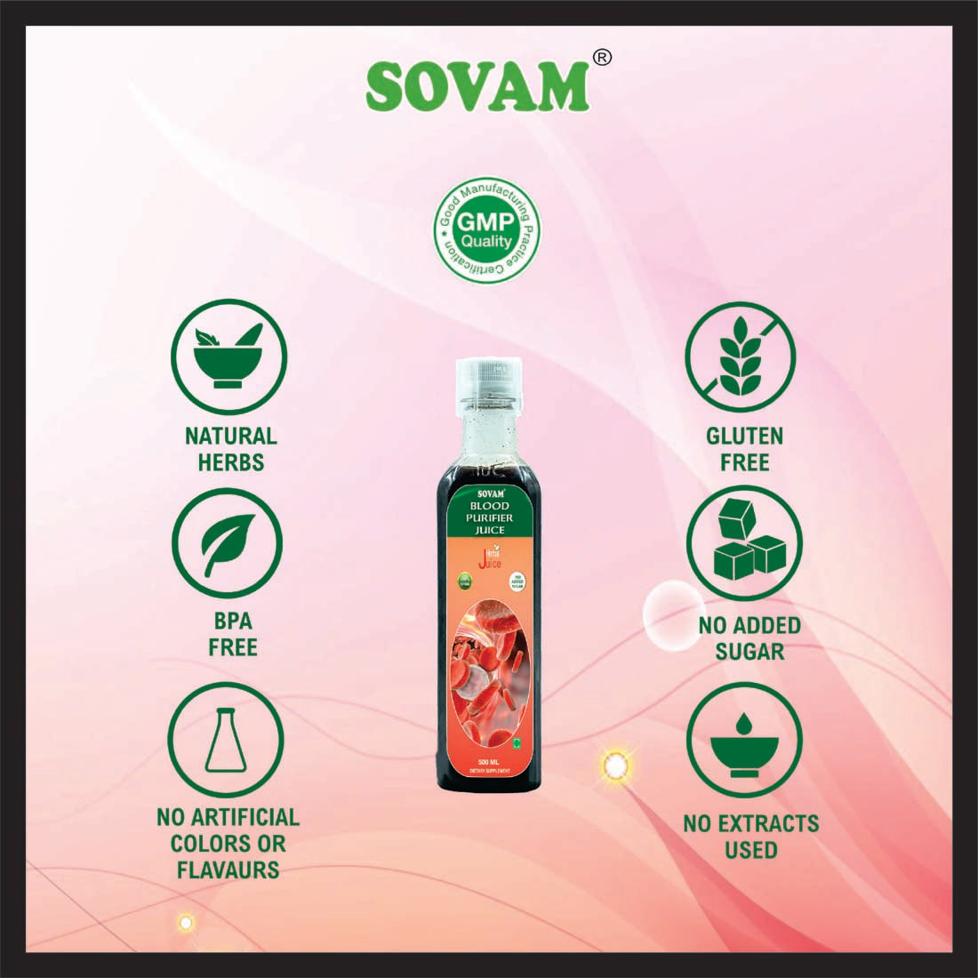 Blood Puro Juice 500ml  Ayurvedic Tonic | Sovam Ayurveda