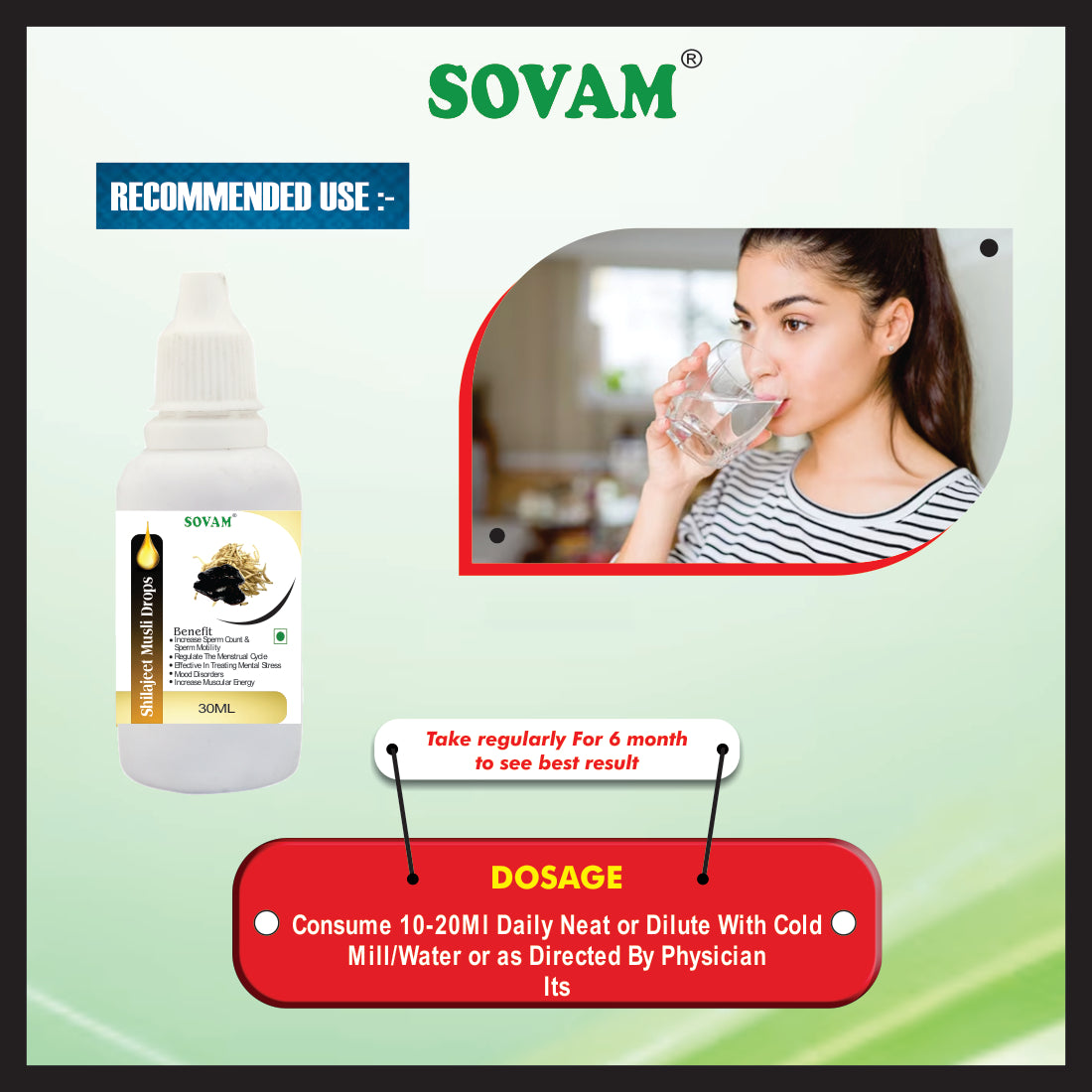 Sovam Shilajeet  Safed Musli liquid Drops 30 Ml