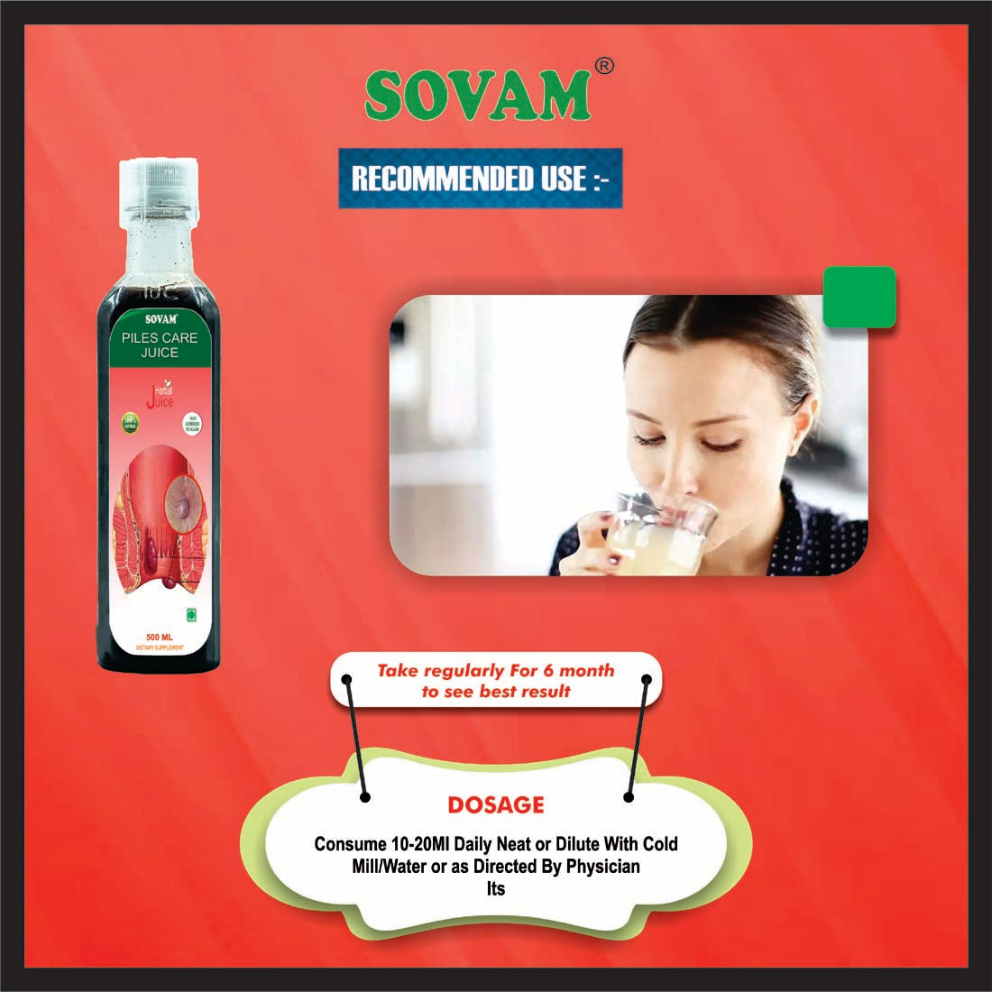 Pilo Care Juice 500 ML Tyurvedic Tonic Piles | Sovam Ayurveda