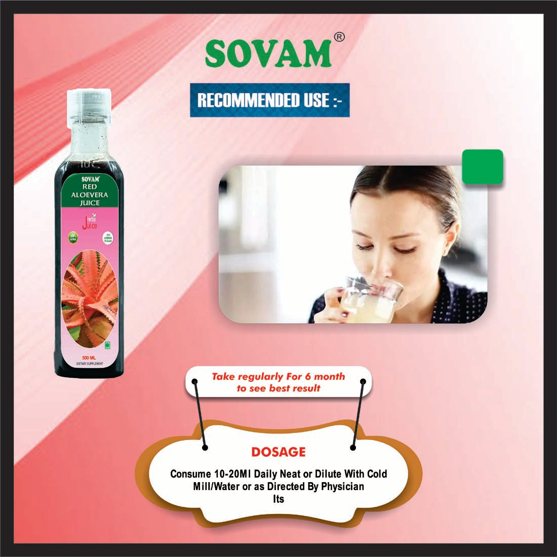 Sovam Red Aloevera Juice 500ml