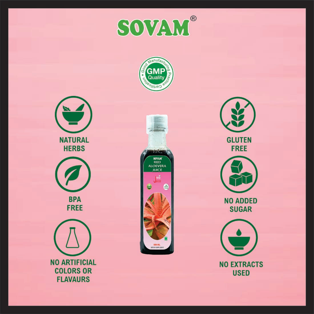 Sovam Red Aloevera Juice 500ml