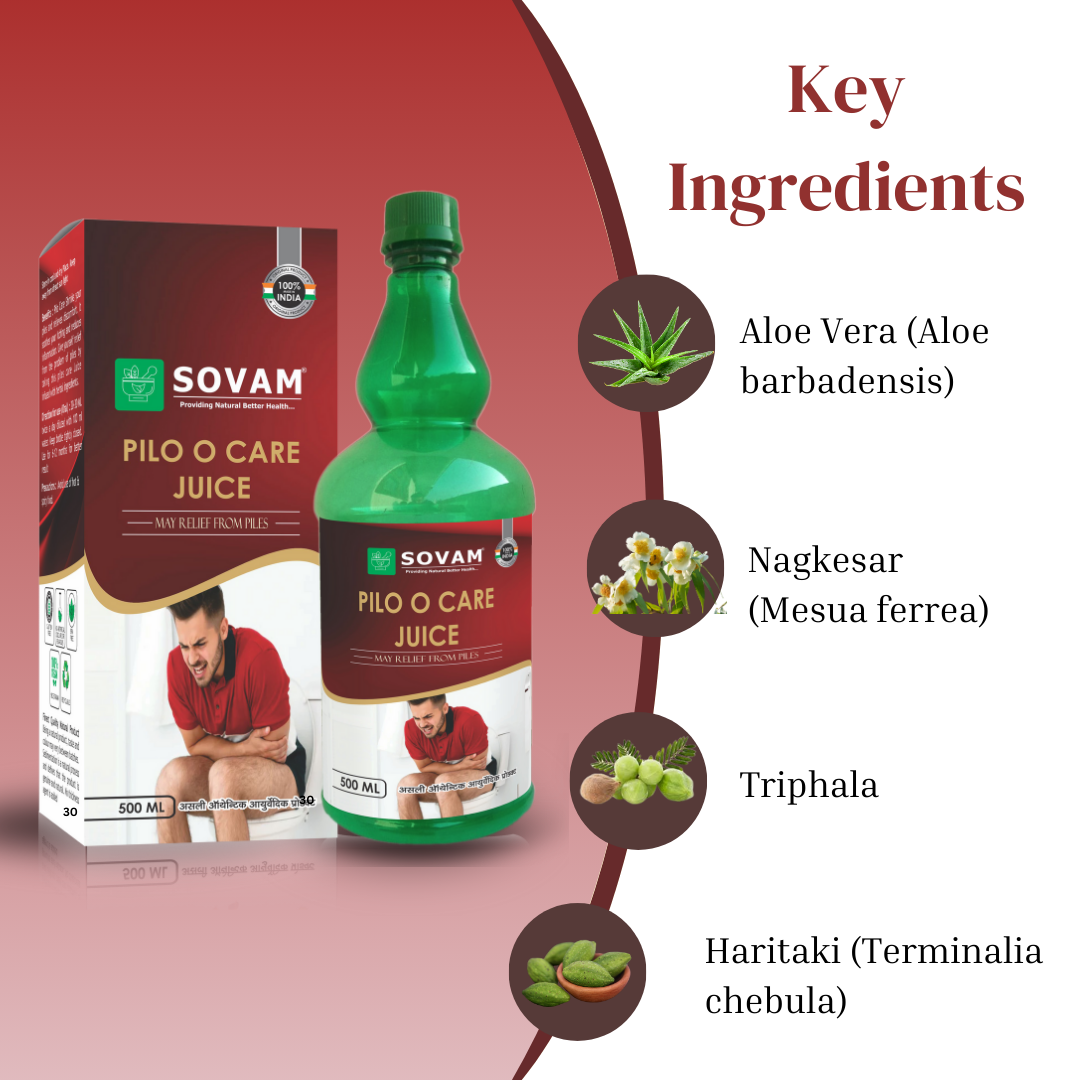 Pilo O care Juice Ayurvedic piles solution | Sovam Ayurveda