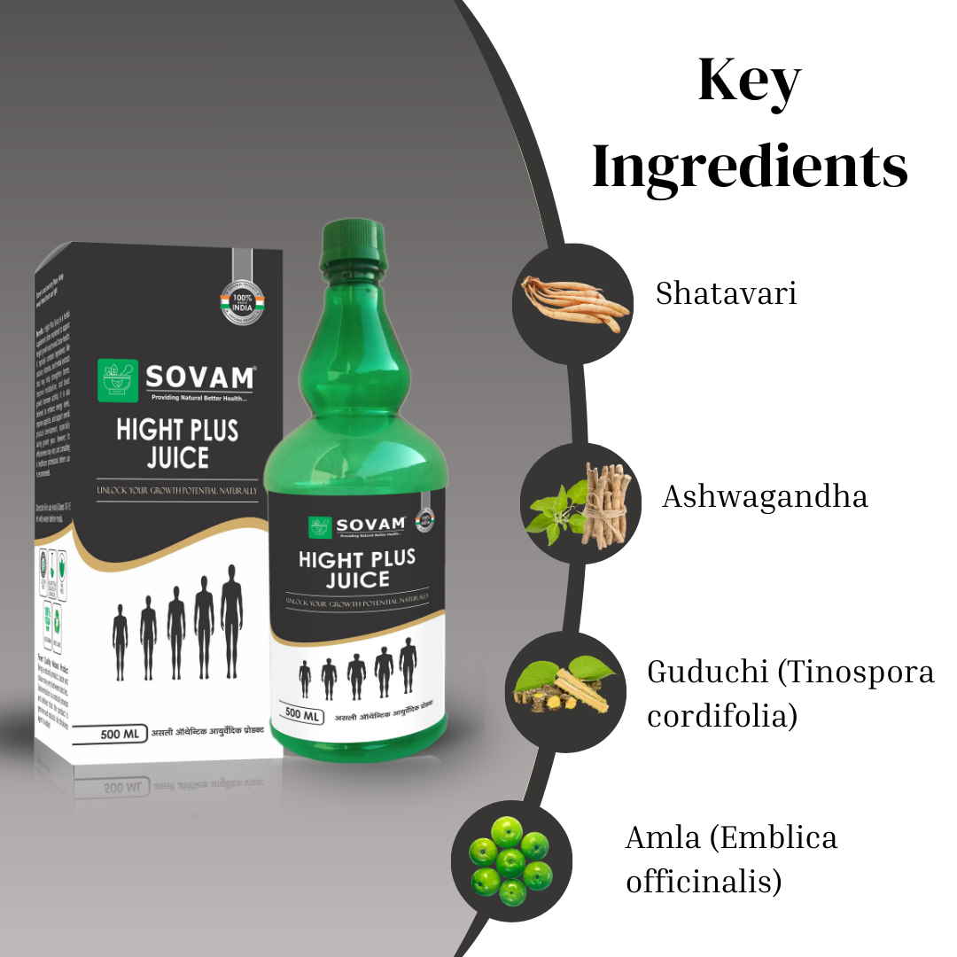 Hight Plus Juice  Herbal, height growth Juice | Sovam Ayurveda