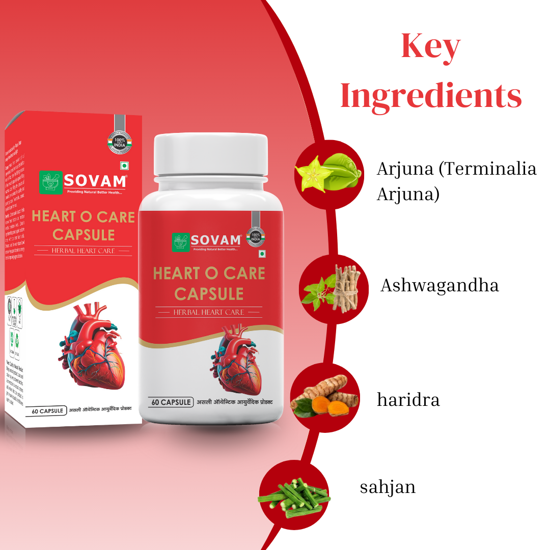 Heart O Care Capsule 60 pc Ayurvedic Medicine | Sovam Ayurveda