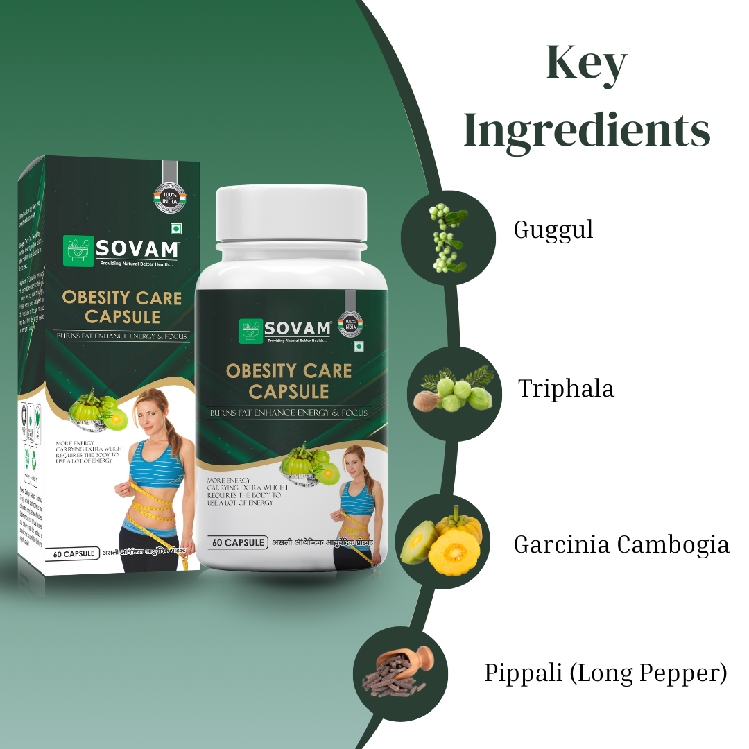 Obesity Care Capsule Ayurvedic Medicine 60 Capsule | Sovam Ayurveda