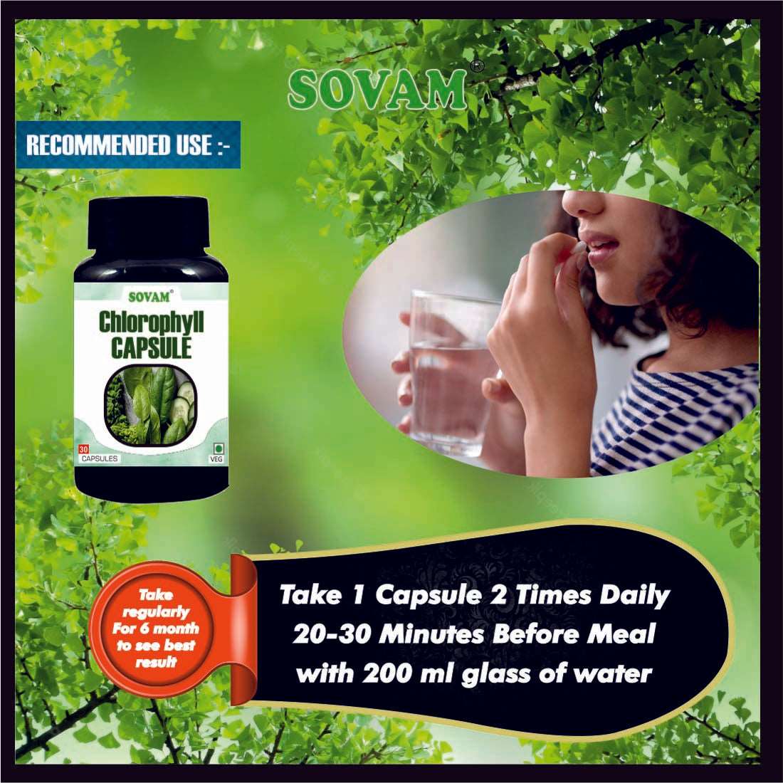 Chlorophyll  Capsule For Healthy Digestion - 30 Capsule | Pack of 1