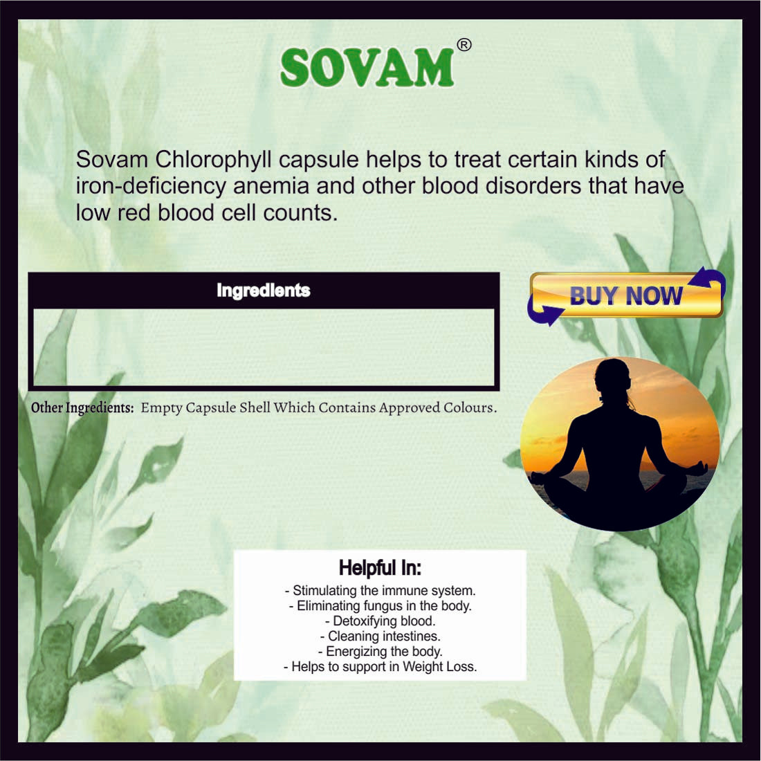 Sovam Chlorophyll 30 pc Capsules