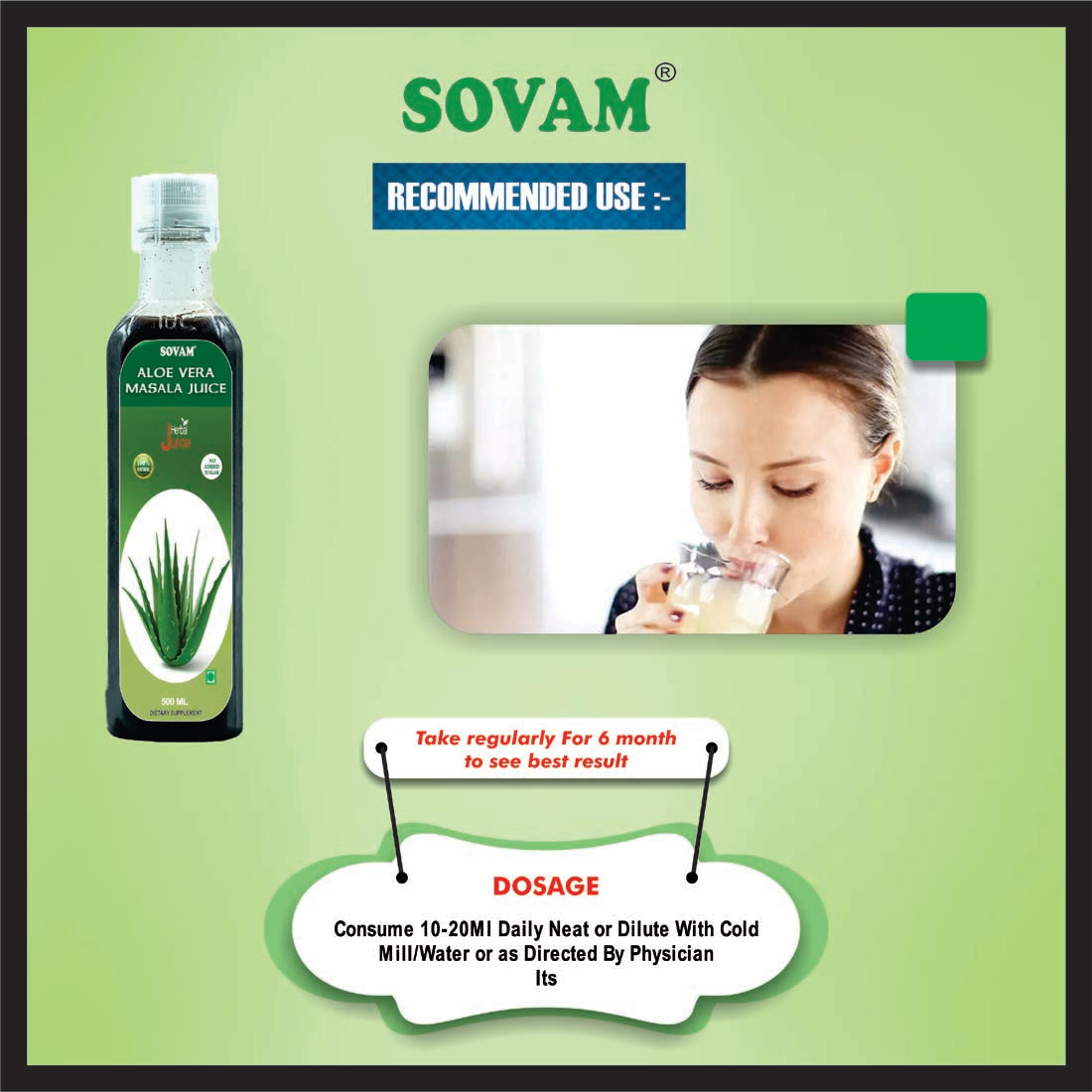 Sovam Aloe vera Masala Juice 500ml