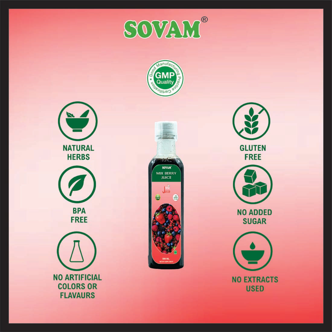 Sovam Mix Berry Juice 500Ml