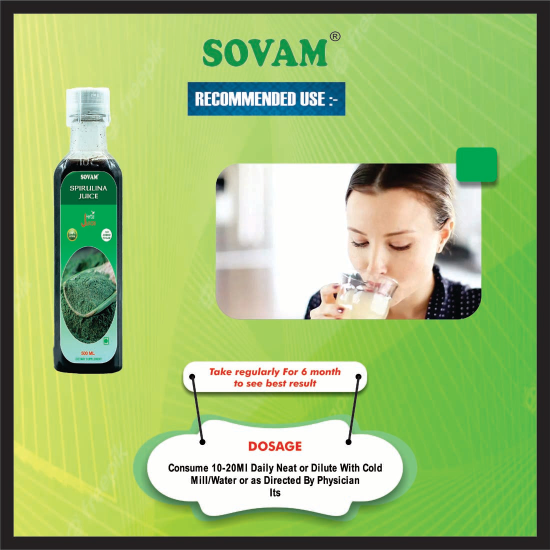 Sovam Organic Spirulina Juice 500Ml