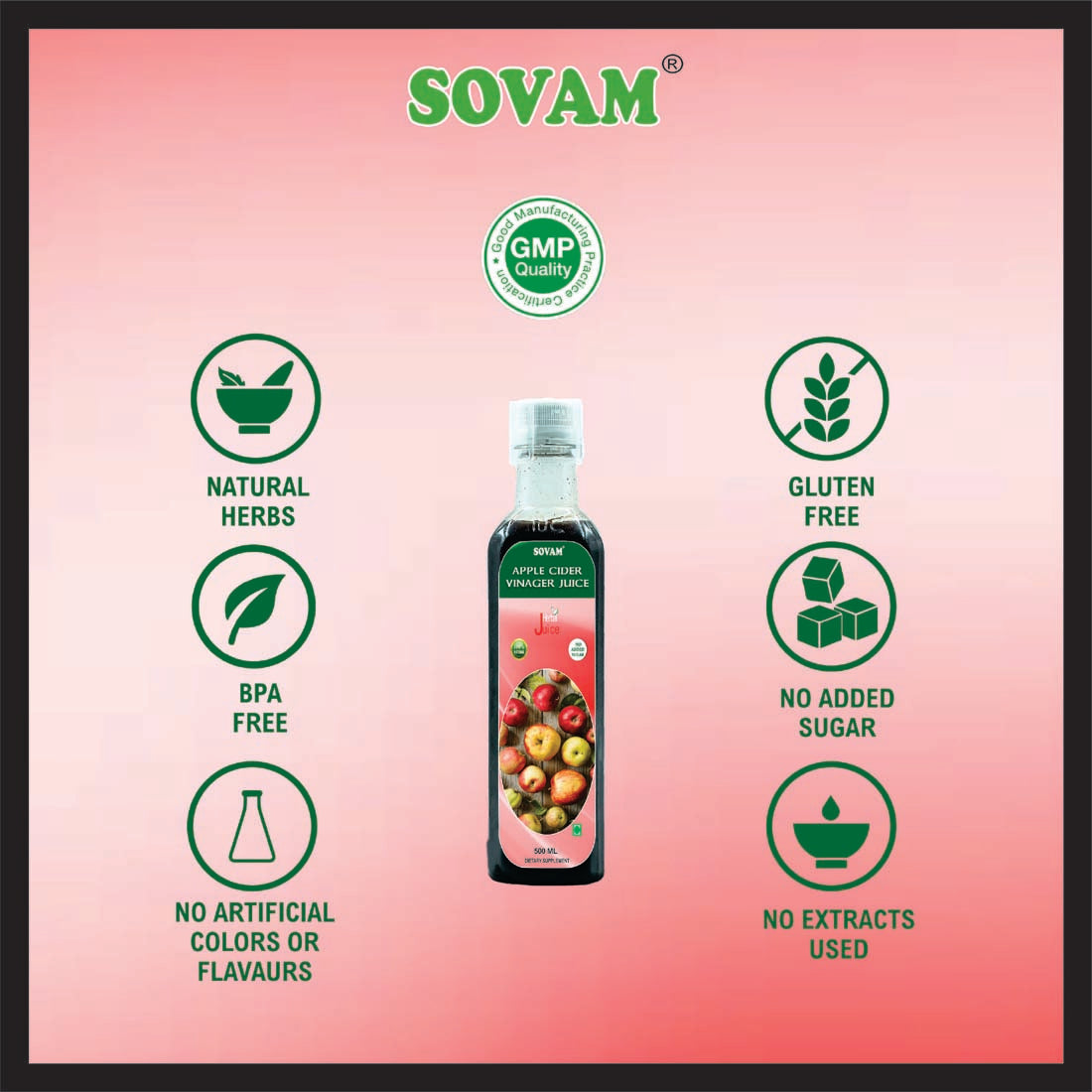 Sovam Apple Cider Vinegar Juice 500ml