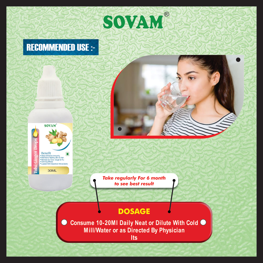 Sovam Tulsi Ginger Liquid Drops  30Ml