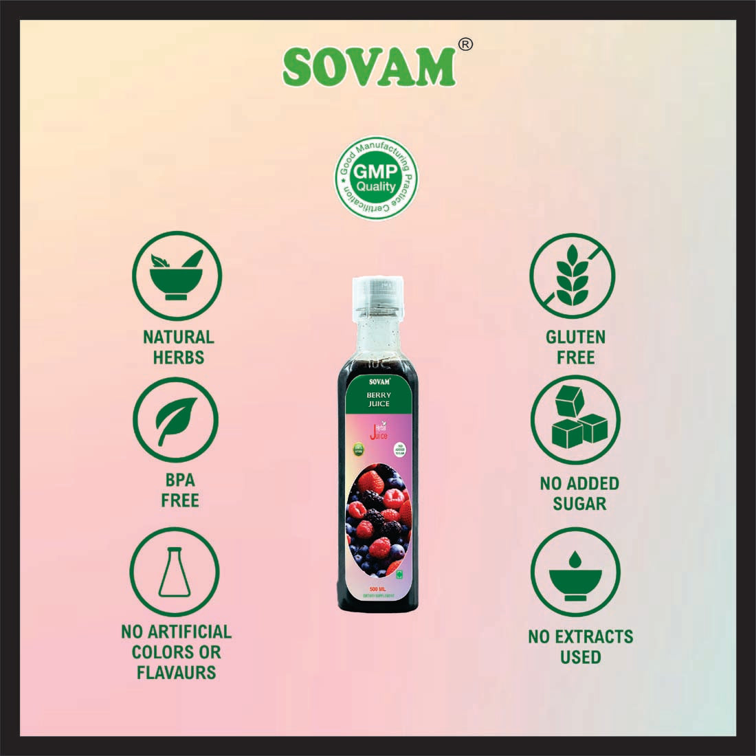 Sovam Berry Juice 500Ml